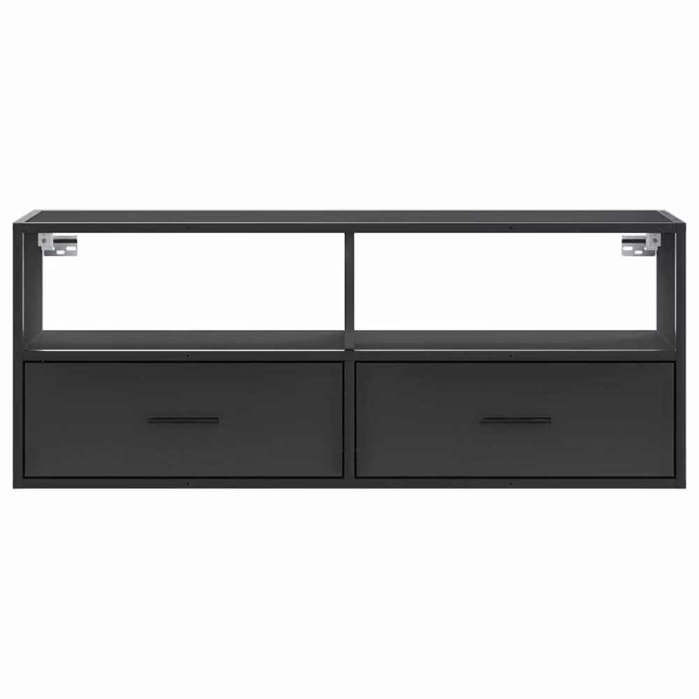 Berkfield Home Industrial TV Cabinet in Black, Made from MDF and Metal, W: 100 cm, D: 31 cm, H: 39.5 cm – 3