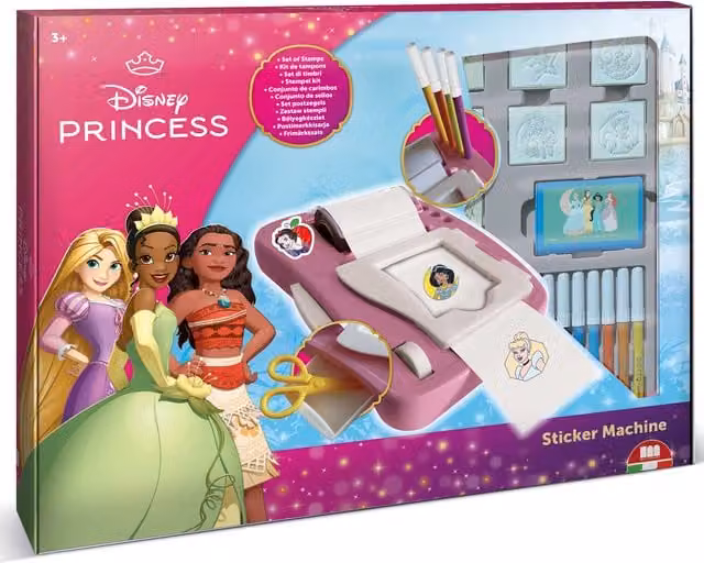 Multiprint Disney Princess Sticker Machine Kids Craft and Stationery Set in Pink