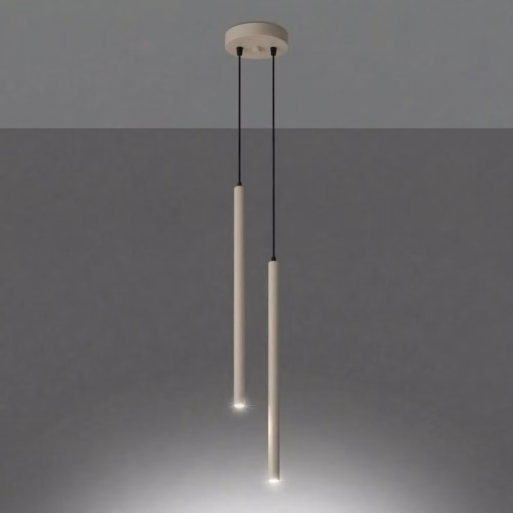 Sollux Lighting Modern Rectangular Pendant Lamp in Taupe with 2 Lights, W: 118 cm, D: 15 cm, H: 15 cm – 3