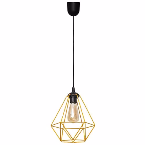 Netlighting Karo Wire Frame Pendant Ceiling Light in Black and Orange, Diameter: 24 cm