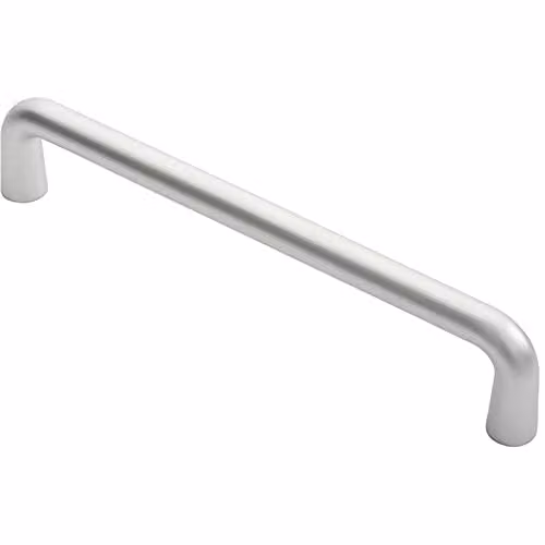 Loops Rounded D Shaped Bar Handle in Brushed Silver Aluminium