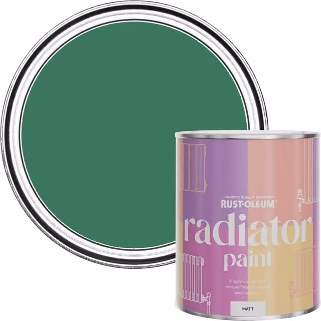 Rust-Oleum Matt Emerald Green Radiator Paint, 750ml