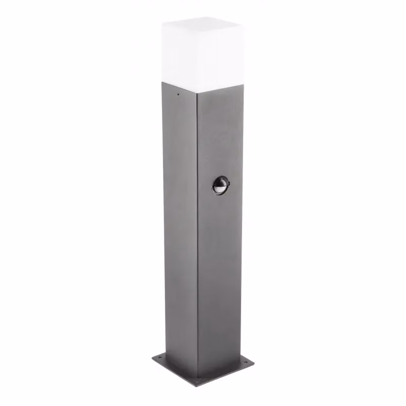 CGC Lighting Amara Modern Square Aluminium Outdoor Post Light in Dark Grey Anthracite with PIR Motion Sensor – 3