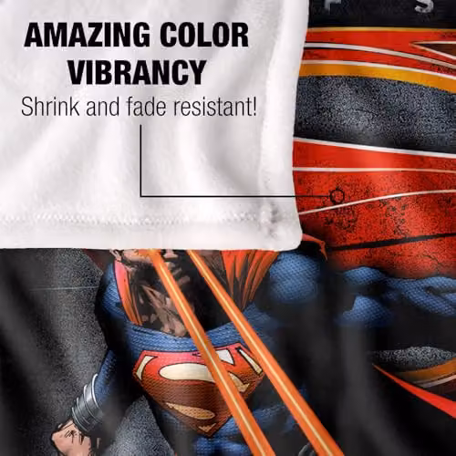 Warner Bros. Superman Man of Steel Symbolic Super Soft Fleece Throw Blanket, Multicolour, W/D/H: 152.4 x 127.0 x 1.0 cm – 3