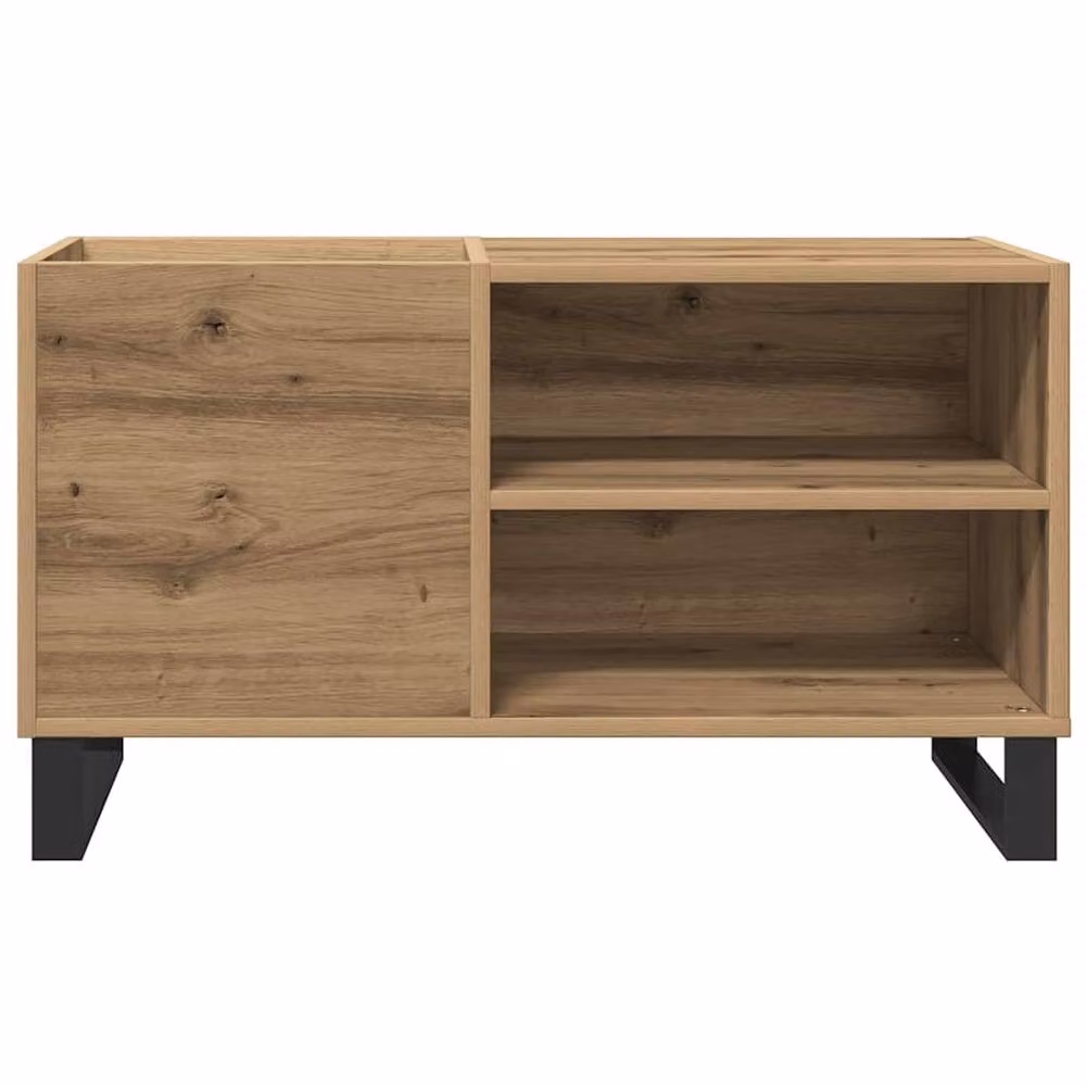 Berkfield Home Artisan Oak Record Cabinet in Brown, W: 84.5 cm, D: 38 cm, H: 48 cm – 4