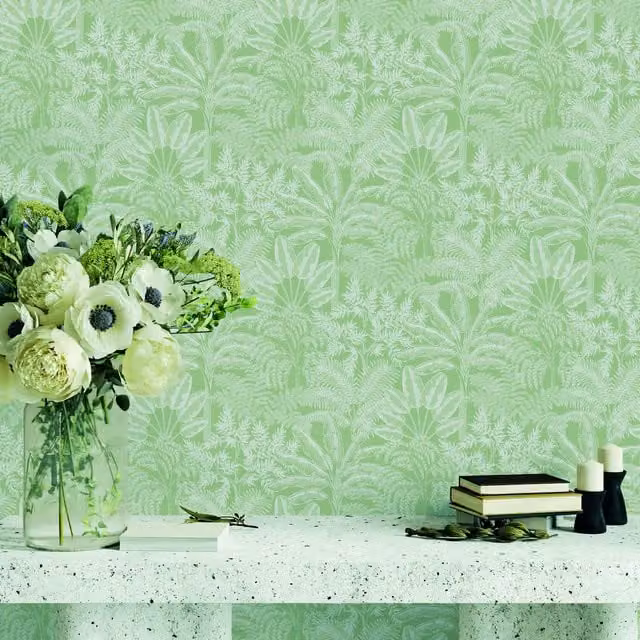 Superfresco Easy Intrigue Trees Botanical Floral Wallpaper in Sage Green