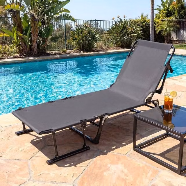 KORVIXA 3 in 1 Convertible Single Sofa Chaise, Grey Fabric with Metal Frame, W/D/H: 100 x 100 x 100 cm