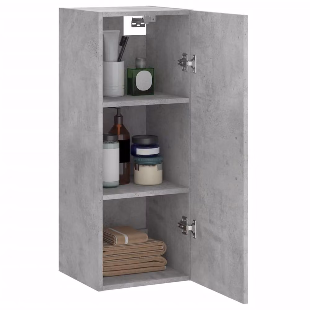 Berkfield Home Wall Mounted Cabinet in Concrete Grey, W/D/H: 34.5 x 34 x 90 cm – 2
