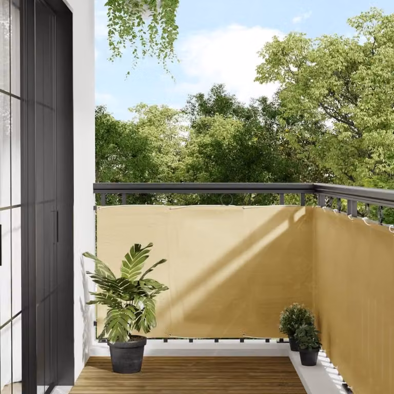 Berkfield Home Versatile Balcony Screen in Beige Sand, W/H: 90 x 500 cm, UV-Resistant Polyester Oxford Fabric
