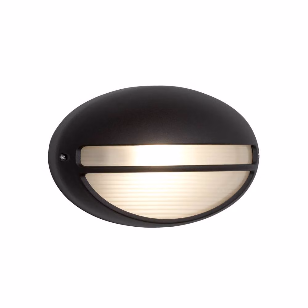 Lighting Collection Seafarer Black Outdoor Wall Light with Glass – 3