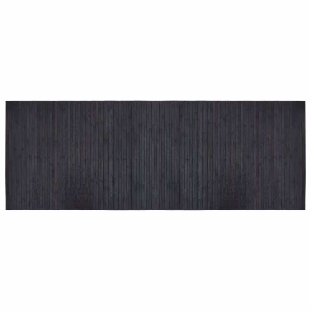 Berkfield Home Rectangular Bamboo and Polypropylene Rug in Anthracite Grey, W: 70 cm, L: 200 cm – 2