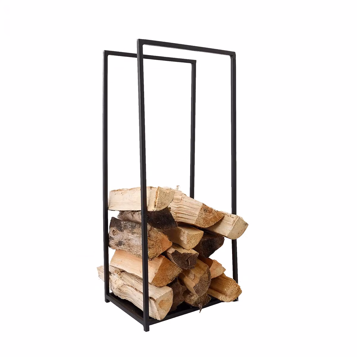 Charles Bentley Dogwood Log Holder with Solid Metal Base in Matte Black – 2