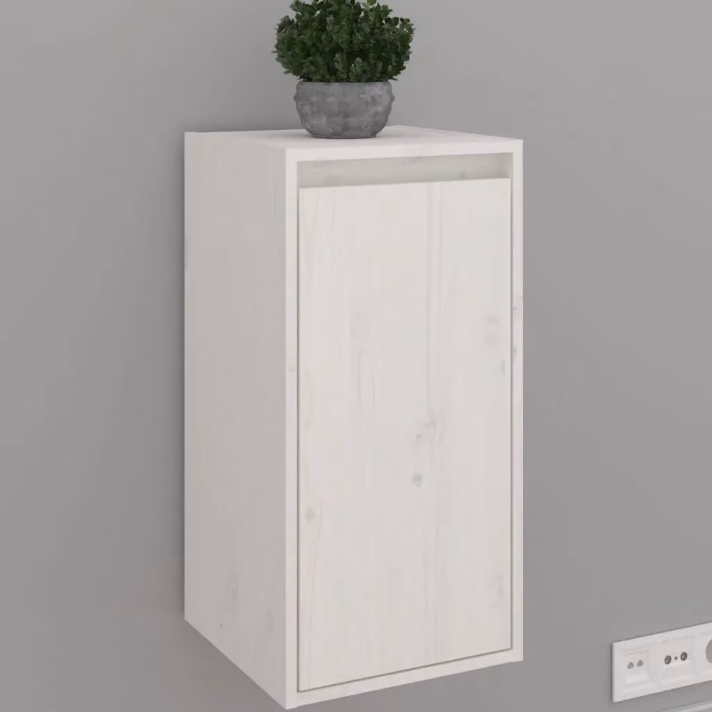 Berkfield Home Set of 2 White Solid Wood Pine Wall Cabinets, W/D/H: 30 x 30 x 60 cm – 3