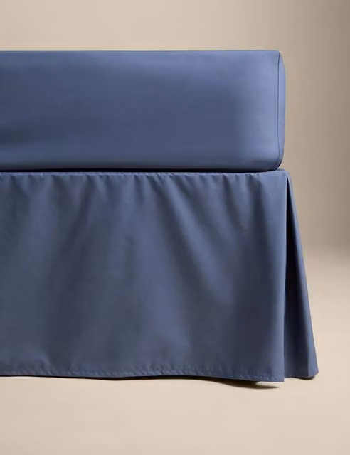 M&S Pure Egyptian Cotton Valance Sheet in Slate Blue