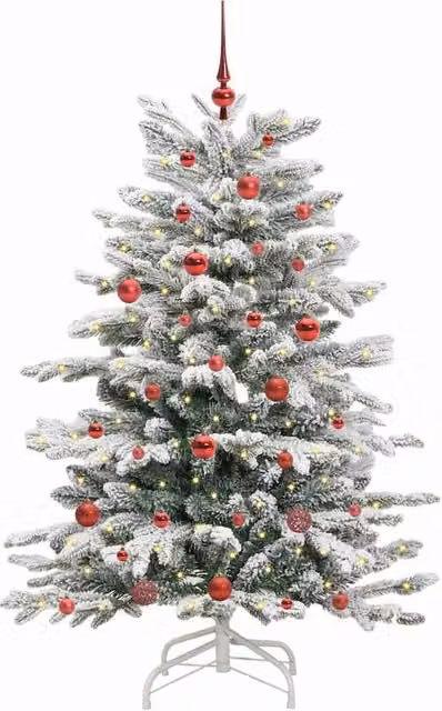 Berkfield Home Elegant Artificial Hinged Christmas Tree in White, Height: 150 cm – 1