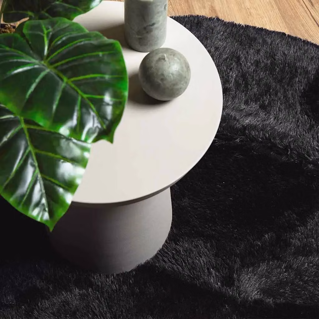 Berkfield Home NAVARRA Black Shaggy High Pile Polyester Rug, W/D/H: 240 x 240 x 1 cm – 5
