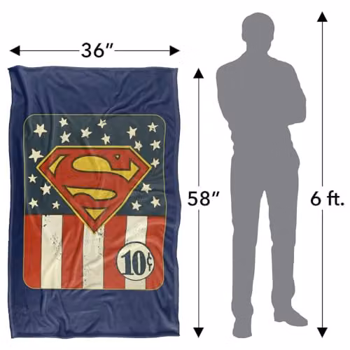 Warner Bros. Superman 10 Cents Logo Super Soft Silky Touch Fleece Throw Blanket, Multicolour – 4