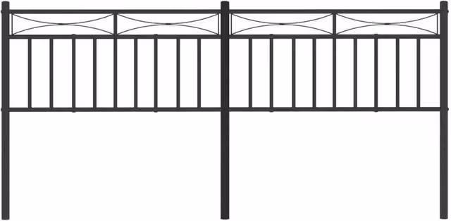 Berkfield Home Matt Black Metal Geometric Headboard, Width: 193 cm – 1