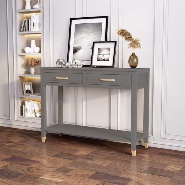 Cabinet Bits Palazzi 2 Drawer Console Table in Grey – 1