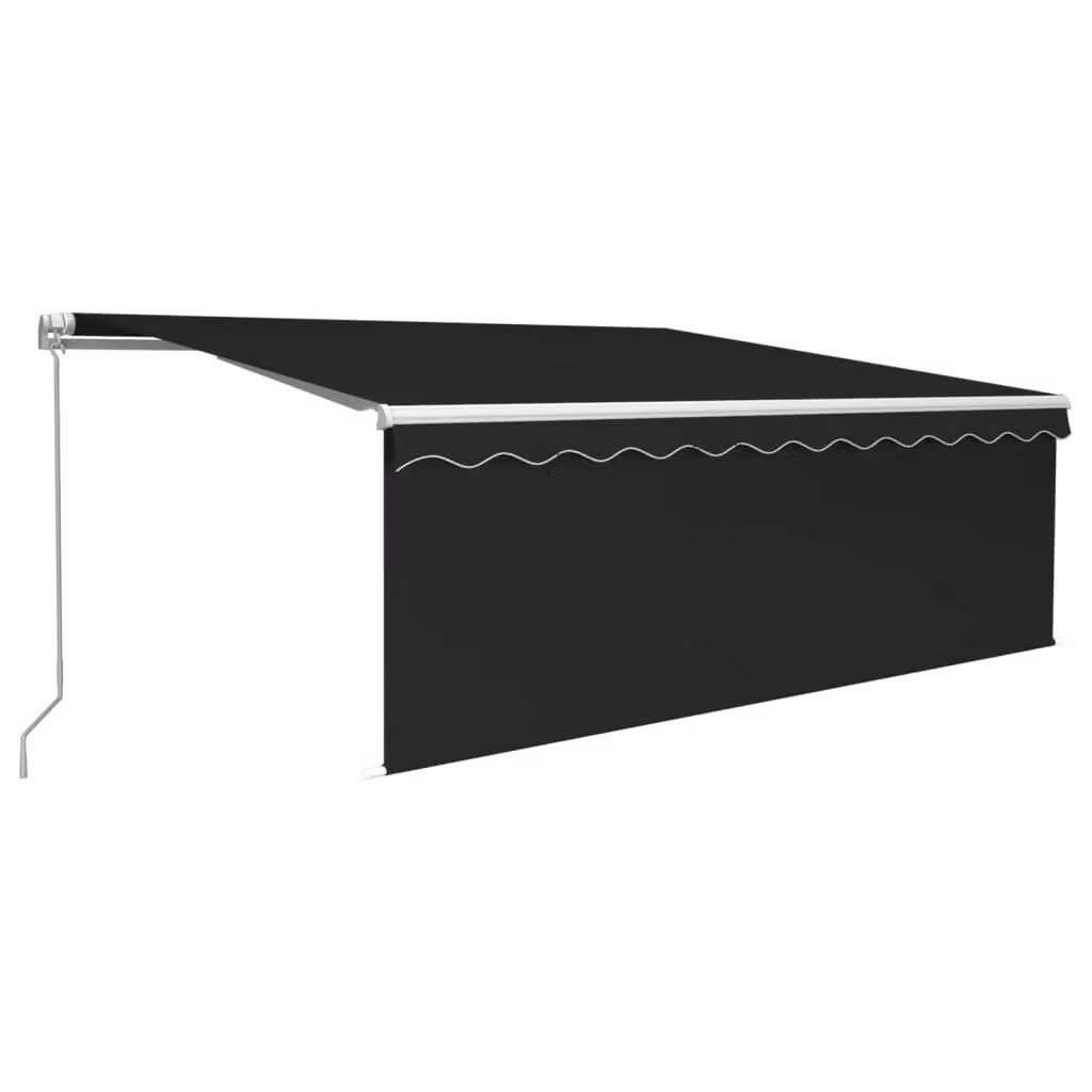 Berkfield Home Manual Retractable Awning with Blind and LED, Anthracite and Black, W: 400 cm, D: 300 cm – 2