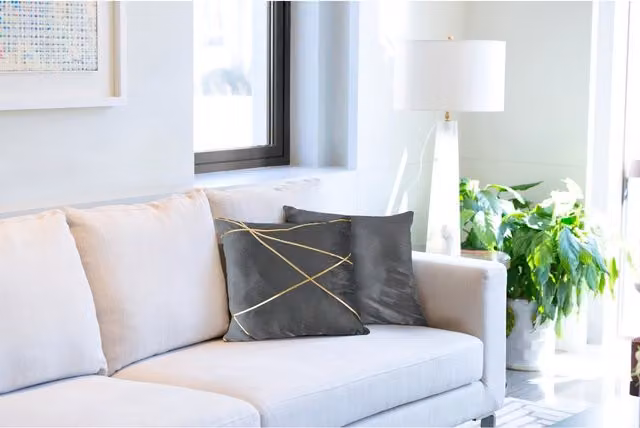 NewEdgeBlinds Vancouver Square Velvet Cushion Cover in Grey