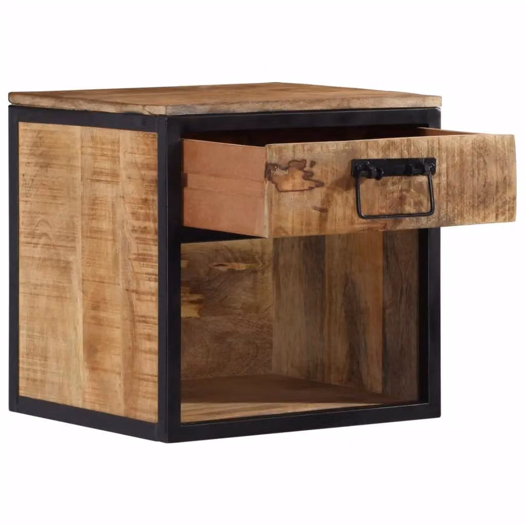 Berkfield Home Industrial Mango Wood Bedside Cabinet in Brown, W/D/H: 40 x 35 x 40 cm – 2