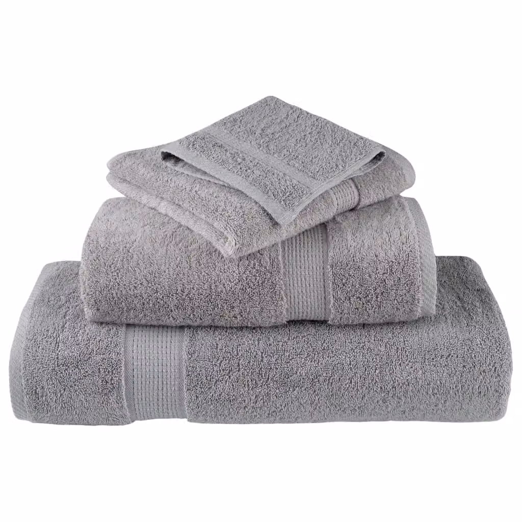 Berkfield Home SOLUND Premium Cotton Terry Towels, Grey, 10 Pack, W: 100 cm, L: 200 cm, 600gsm – 4