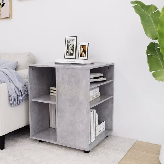 Berkfield Home Rolling Cabinet in Concrete Grey, W/D/H: 60 x 53 x 72 cm – 1
