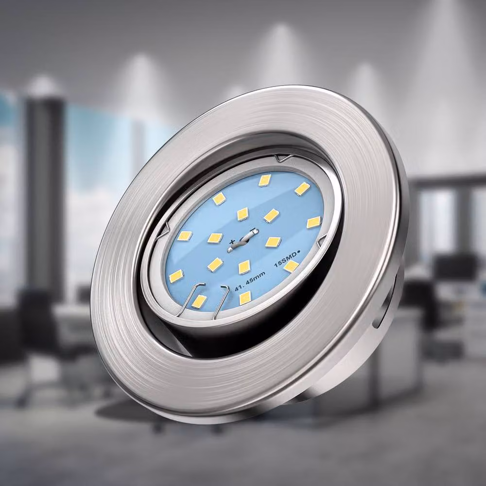B.K.Licht Set of 5 LED Recessed Downlights, Warm White, Matt Nickel Silver – 2