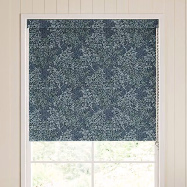 William Morris Foliage Translucent Made To Measure Roller Blind in Indigo Blue