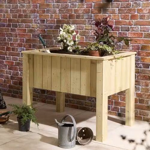 Rowlinson Signature Heritage Raised Deep Root Rectangular Planter in Brown or Black