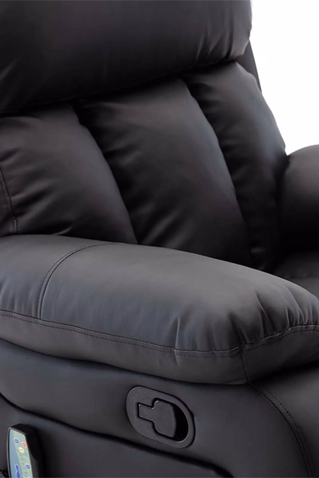 More4Homes Chester 1+3 Seater Manual Recliner Sofa Set in Black Bonded Leather – 3