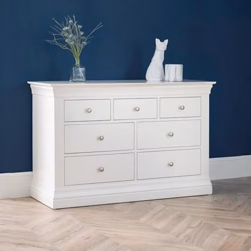 Julian Bowen Clermont 7 Drawer Chest in White – 1