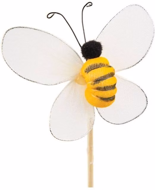 KDMD 10 Pack Yellow and Black Striped Bee on Stick Tabletop Party Picks