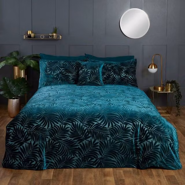 Rapport Home Paloma Floral Polycotton Reversible Duvet Cover and Pillowcase Set in Green, W: 180 cm x L: 200 cm