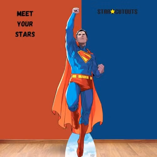 Star Cutouts Superman Takes Flight Comic Style Cardboard Cut Out, Multicolour, Height: 228 cm – 2