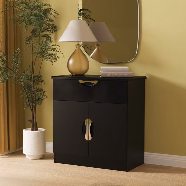 Ready Assembled 2 U Holborn Black Matt 2 Door and 1 Drawer Sideboard – 1