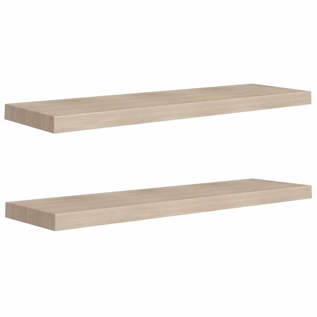 Berkfield Home Floating Wall Shelves, 2 Piece Oak MDF Set in Brown, W/D/H: 90 x 23.5 x 3.8 cm – 2