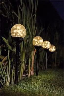 Luxform Solar Mambo Stainless Steel LED Ground Spike Garden Lights, 12 Pack, Silver – 1