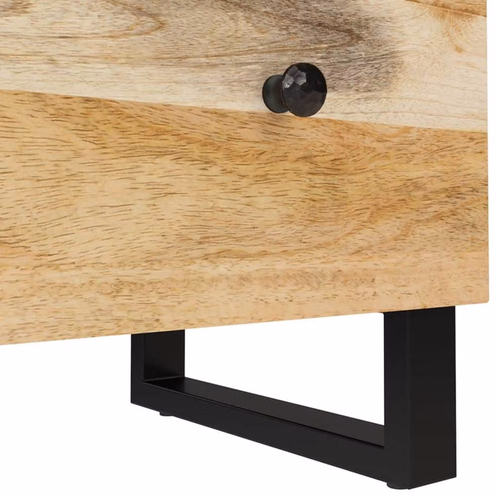 Berkfield Home Mango Wood Sideboard in Brown, W/D/H: 60 x 33 x 75 cm – 4