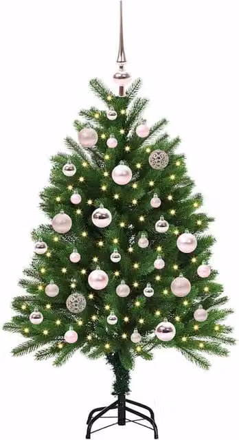 Berkfield Home Realistic Green PE Christmas Tree with 150 LEDs and Stand, Height: 120 cm