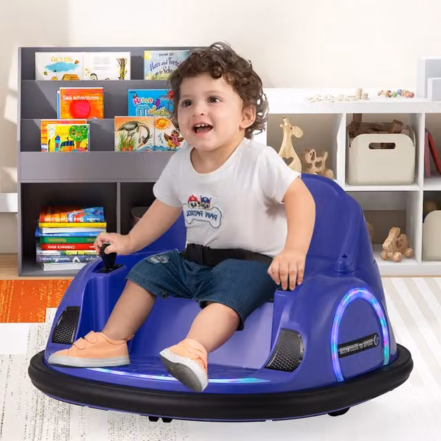 Costway Kids Electric Ride on Bumper Car in Purple