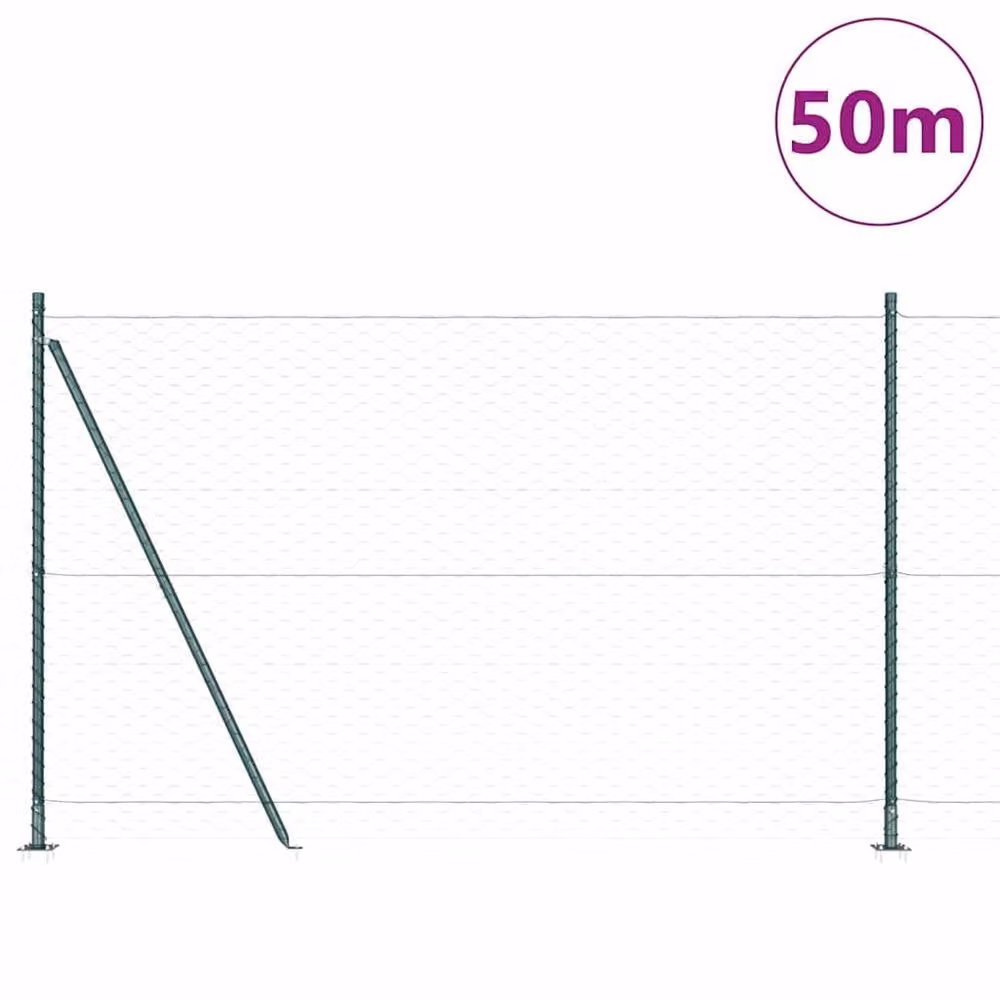 Berkfield Home Green Hexagon Steel Fence, 1.5 x 50 m – 2