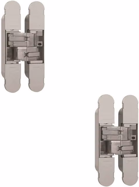 Loops Medium Duty Concealed Hinge for Unrebated Doors, Nickel Plated, Silver, 134 x 24 mm (Pack of 2) – 1