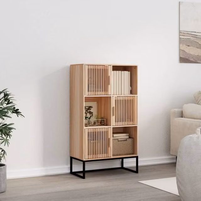 Berkfield Home Scandinavian Highboard in Brown, W/D/H: 70 x 35 x 125 cm – 1