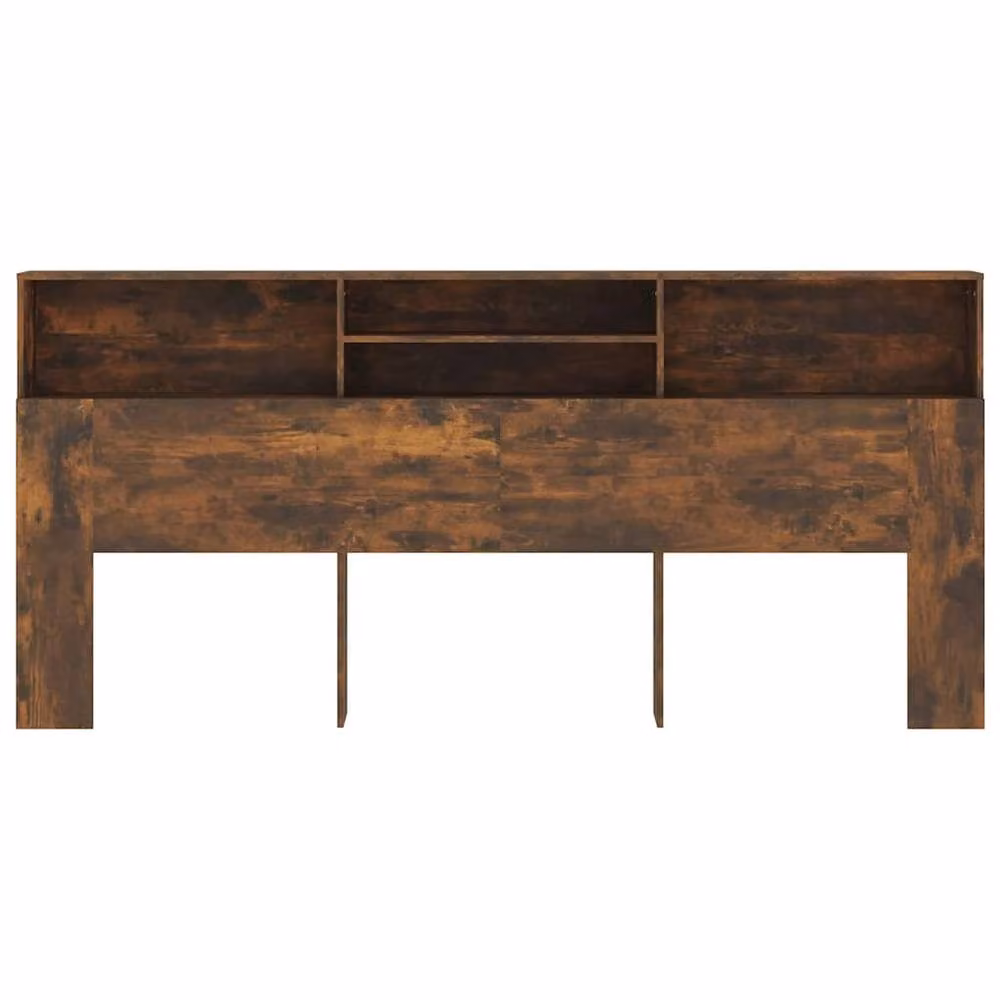Berkfield Home Smoked Oak Headboard Cabinet in Brown, W: 220 cm, D: 19 cm, H: 103.5 cm – 3