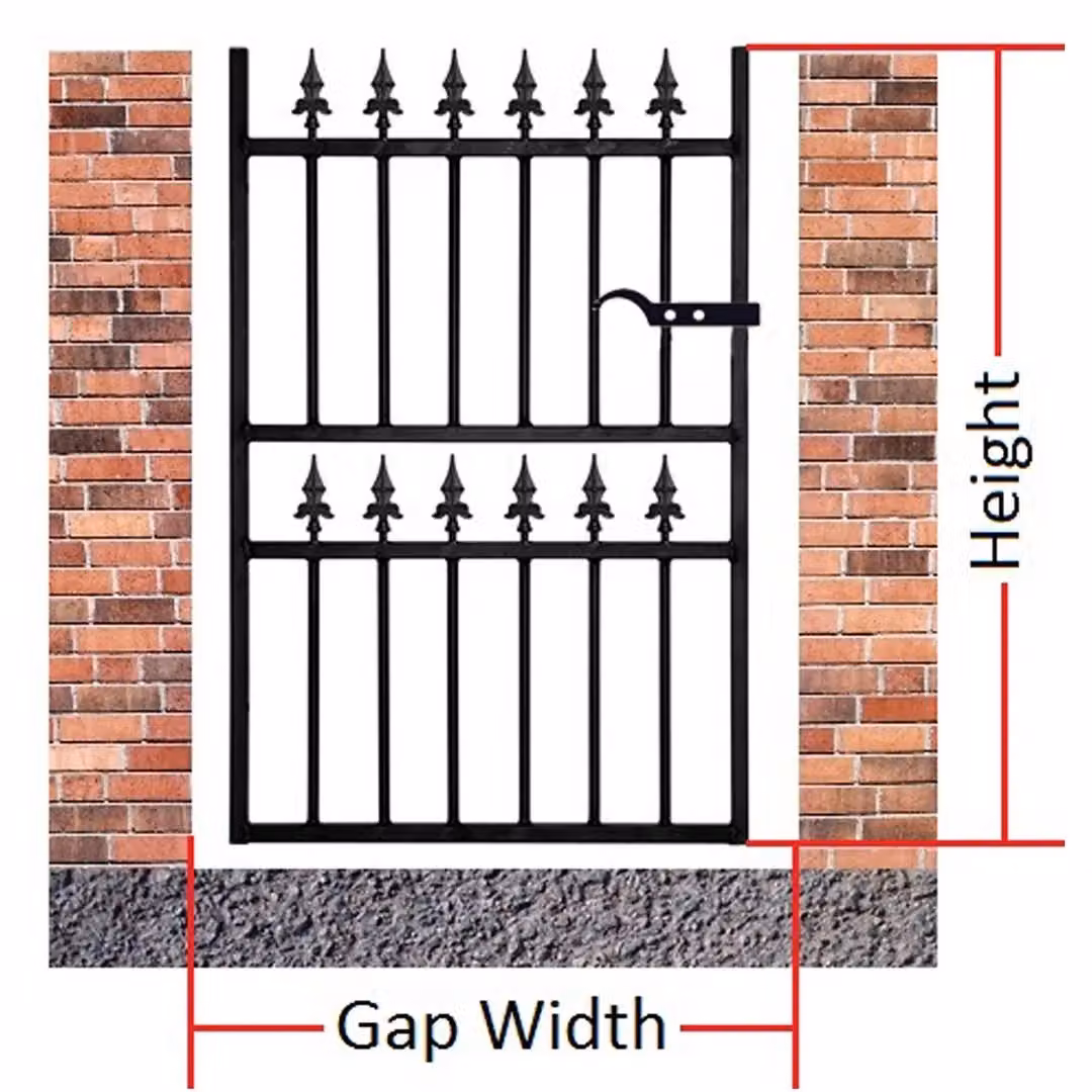 Burbage Iron Craft Corfe Premium Range Spear Top Single Gate in Black, W: 106.7 cm, H: 116.8 cm – 3