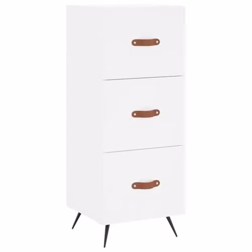 vidaXL Modern White Sideboard in Engineered Wood W/D/H: 34.5 x 34.5 x 90 cm