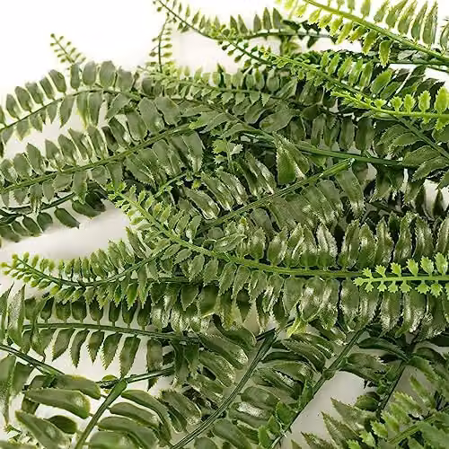 LeafUK Green Leaf Design Artificial Hanging Plants – 4