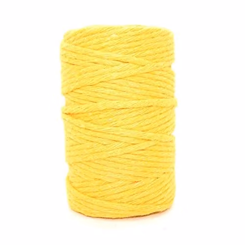 SolaDirect Premium Yellow Macrame Cord, 50 m of 5 mm Thick Natural Cotton Thread Yarn for DIY Crafts and Home Decoration